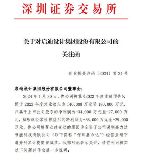 V观财报｜启迪设计最高预亏3 4亿元被深交所关注 上市公司股东 情况 金额