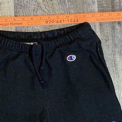 Champion Shorts Logo Reverse Weave Black Terry... - Depop