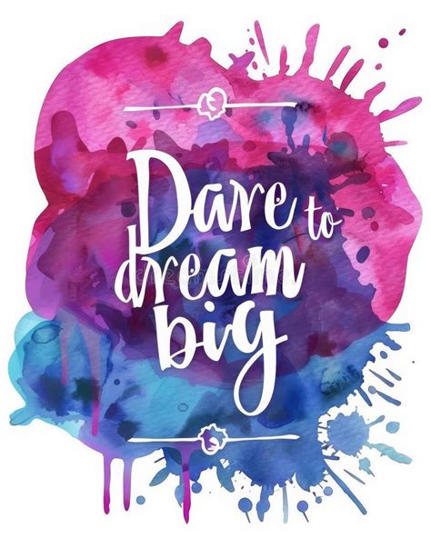 Dare To Dream Big Modern Calligraphy Lettering On Dark Night Sky