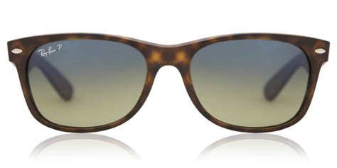 Ray-Ban RB2132 New Wayfarer Matte Polarized 894/76 Sunglasses in Matte Havana | SmartBuyGlasses USA