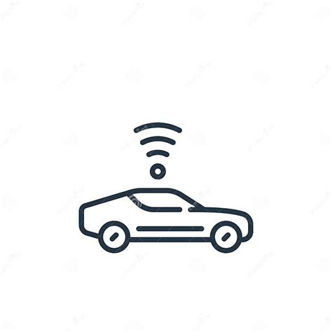 Icono De Vector De Coche Autónomo Aislado En Fondo Blanco Línea