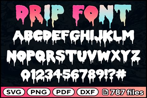 Drip Font Svg Png Pdf Dxf Alphabet Graphic By Fromporto · Creative Fabrica