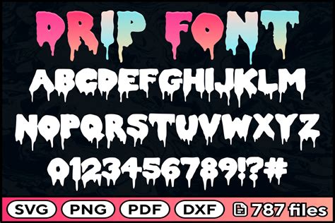 Drip Font Svg Png Pdf Dxf Alphabet Graphic By Fromporto Creative Fabrica