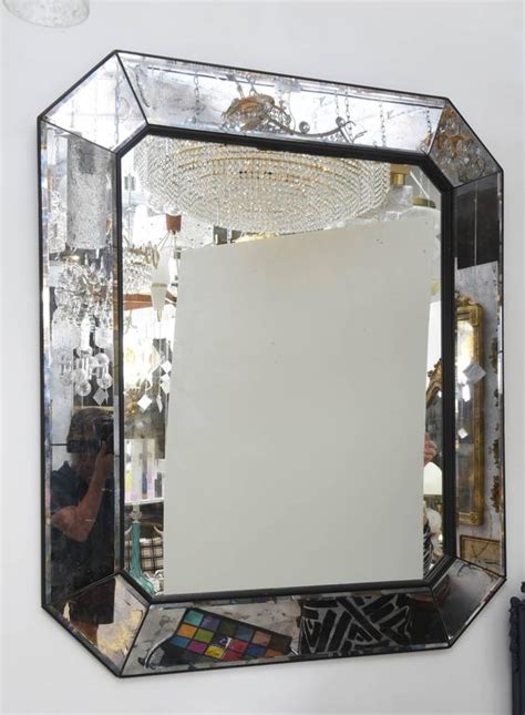 Vintage Distressed Mercury Glass Art Deco Mirror At 1stdibs