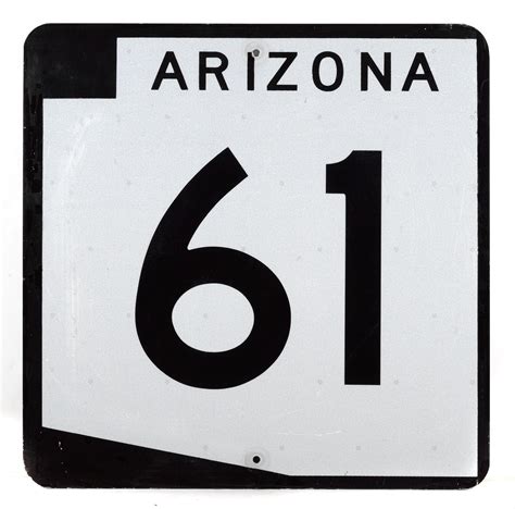 Bonhams Cars : An Arizona State Highway 61, road sign, 1970's