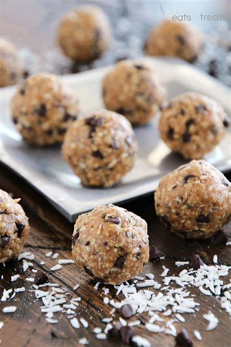 No Bake Chocolate Chip Energy Bites Video Julie S Eats Treats