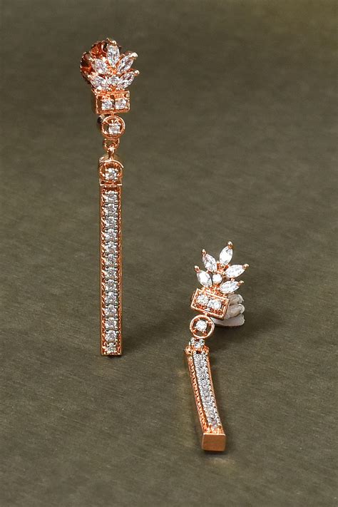 Buy Embellished American Diamond Earrings By Naintara Bajaj At Aza Fashions