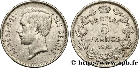 Belgium Francs Belga Albert Ier L Gende Fran Aise Fwo