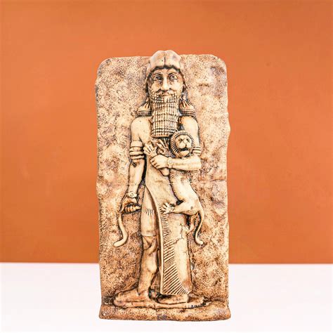 Sumerian King Gilgamesh Relief, Gilgamesh Tablet Sculpture ...