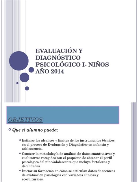 PDF Evaluación y Diagnóstico Psicológico I Niños DOKUMEN TIPS