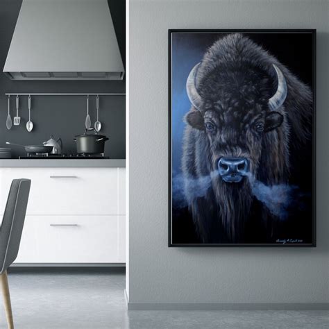 Buffalo Bison Wildlife Canvas Art Print For Home Wall Decor For