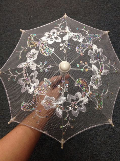 Small Lace Embroidered Parasol Umbrella For Wedding Party Etsy