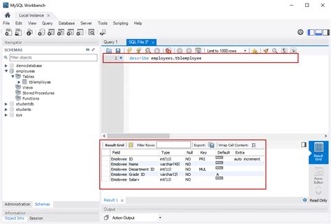 Mysql Workbench Create Table Script