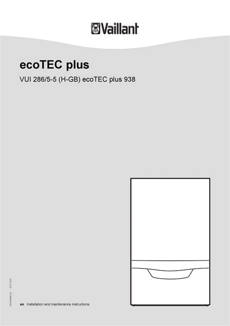 Vaillant Ecotec Plus Installation And Maintenance Instructions Manual