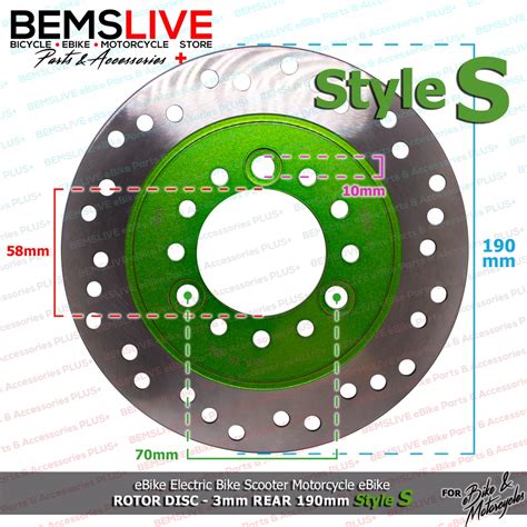 Mm Mm Style S Brake Rotor Disc Rear For Ebikes Electric Bike