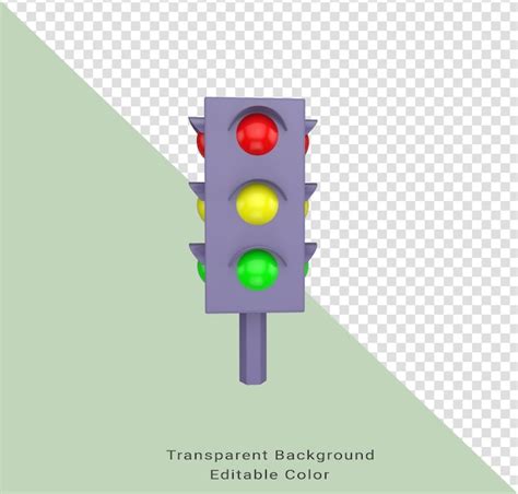 Premium Psd 3d Illustration Traffic Light Traffic Signal With Red