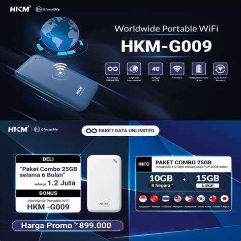 Promo HKM G009 Modem Mifi Worldwide Portable Wifi 4G Unlock Cicil 0 3x