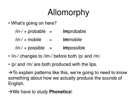 PPT - Morphology, Part 4: Word-Formation Processes + Allomorphy PowerPoint Presentation - ID:1281944