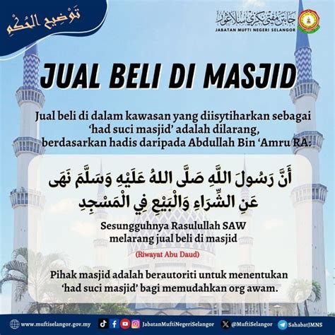 Taudhih Al Hukmi Had Jual Beli Dalam Masjid Jabatan Mufti