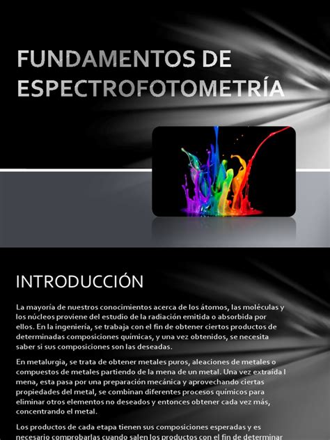 Fundamentos De Espectrofotometría Pdf Ligero Radiación