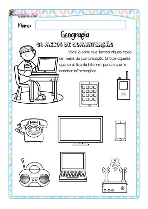 Os Meios De Comunicação 2º 3º Ano Atividades De Geografia Atividades Meios De Comunicação