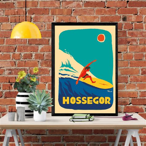 Affiches Vintage Hossegor Poster Poster Canvas Wall Art Print