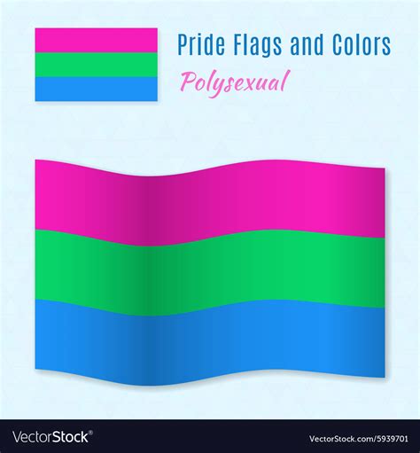 Polysexual Pride Flag With Correct Color Scheme Vector Image