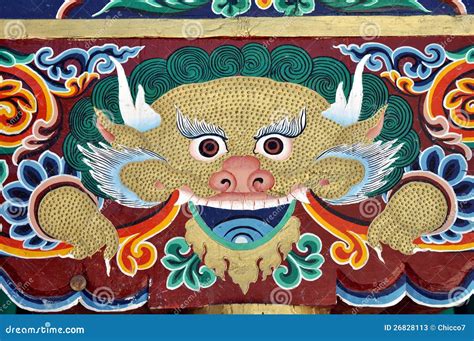 Colorful Painting From A Buddhist Temple In Ladakh Stock Photos - Image: 26828113