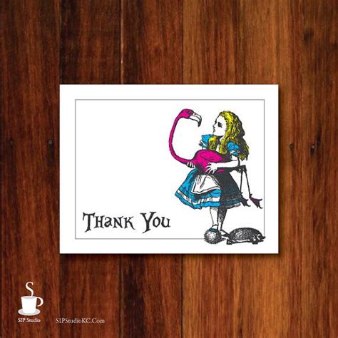 Printable Thank You Card Alice In Wonderland 4 25 X 5 5 A2 Diy Digital Download Features