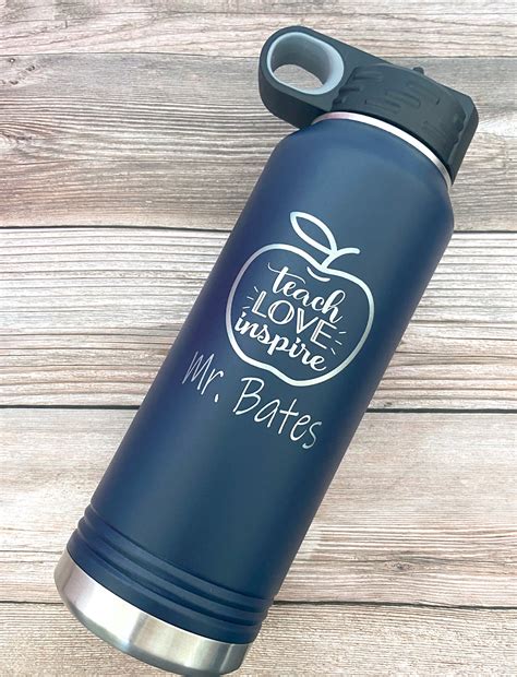 Teacher T Teacher Water Bottle Personalized Teacher Etsy