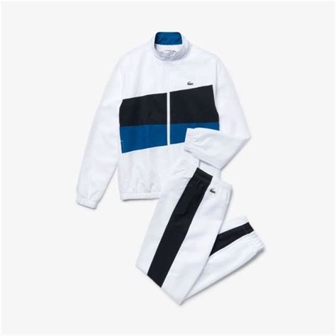 Ensemble De Survêtement Lacoste Sport Color Block Blanc Cdiscount