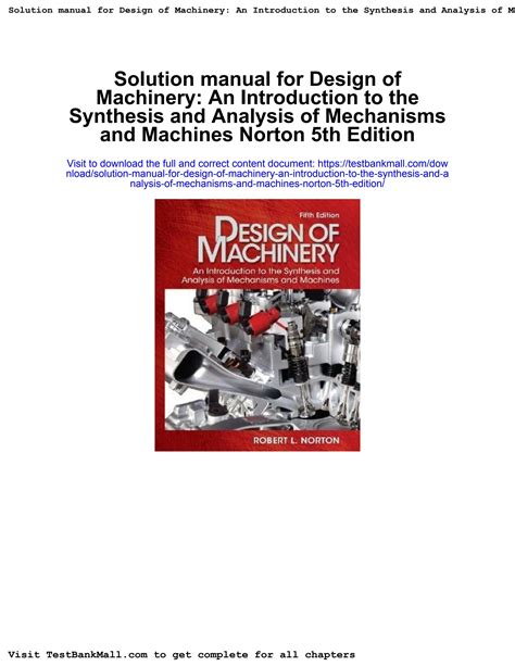 Solution Manual For Design Of Machinery An Introduction To The