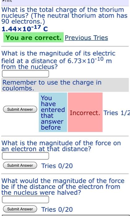 Solved What Is The Total Charge Of The Thorium Nucleus The