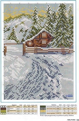 Winters Landschap Cross Stitch Landscape Cross Stitch House Cross