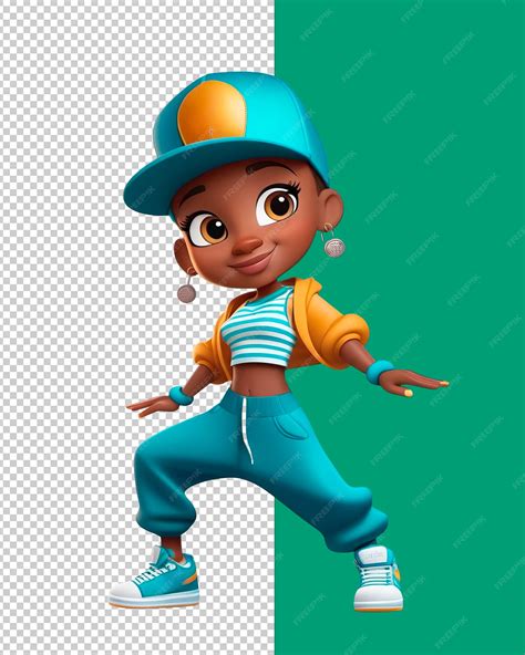 Premium Psd Psd 3d Cartoon Girl Hip Hop Dancer