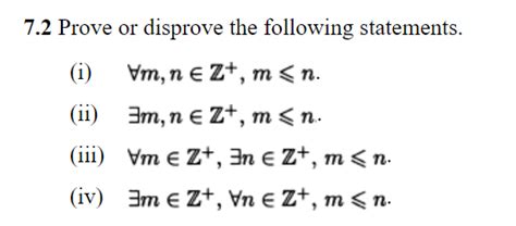 Solved Prove Or Disprove The Following Chegg