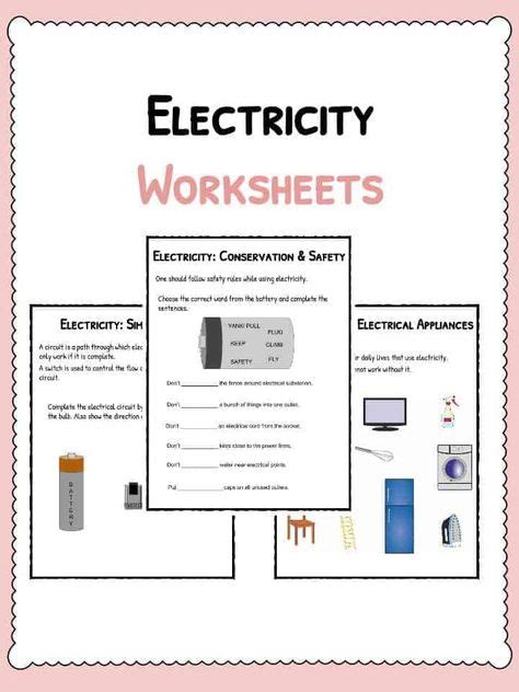 Electricity Worksheets With Images Electricity Science Electricity Worksheets