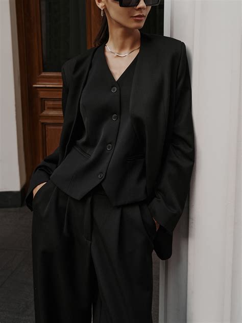 Long blazer without lapels :: LICHI - Online fashion store