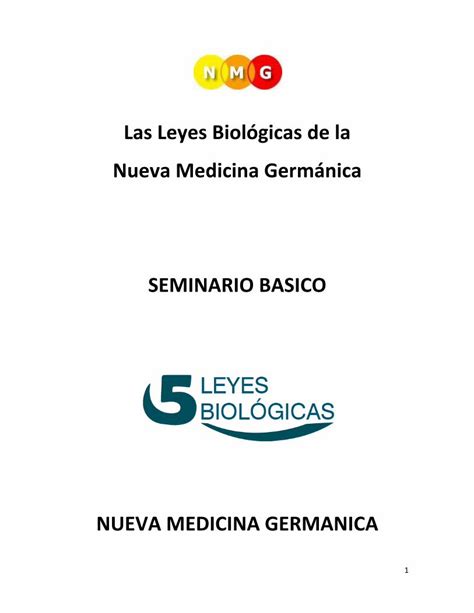 PDF Las Leyes Biológicas de la Nueva Medicina Germánica 1 Las