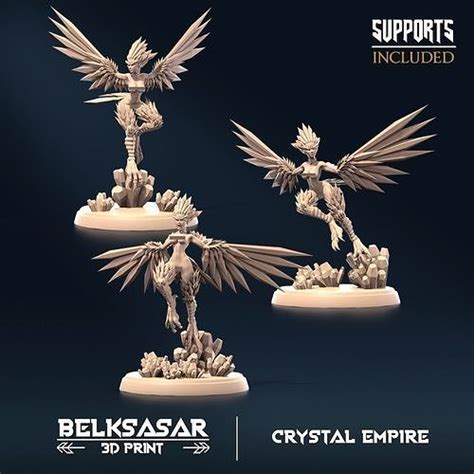 Crystal Harpy Set X3 Nude 3D Model 3D Printable CGTrader