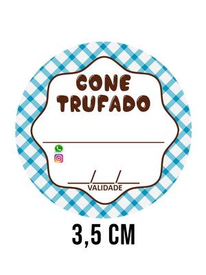 300 Etiquetas Adesivas Personalizadas Cone Trufado 4x4cm Elo7