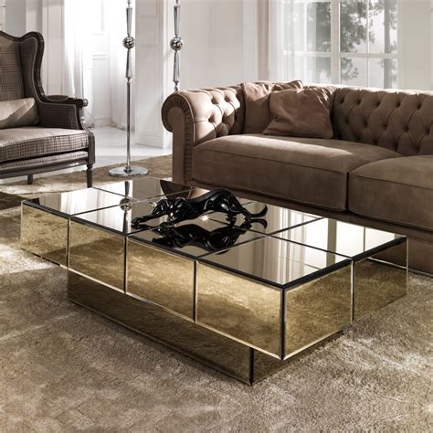 Italian Designer Bronze Glass Storage Coffee Table