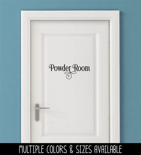 Ornamental Powder Room Vinyl Decal Bathroom Sticker Bathroom Door Decal