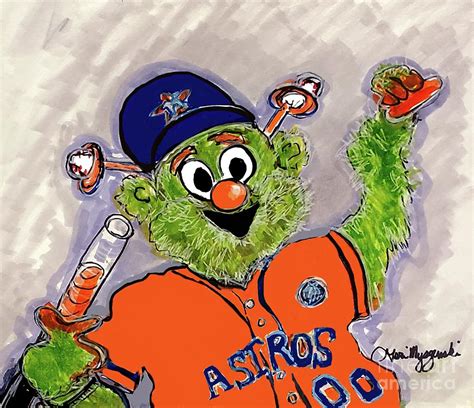 Houston Astros ORBIT Mascot Mixed Media by Geraldine Myszenski | Pixels