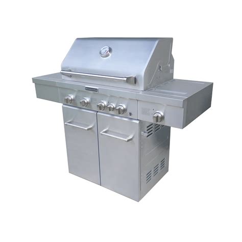 Kitchenaid 4 Burner 40 000 Btu Liquid Propane And Natural Gas Grill With Side And Rotisserie