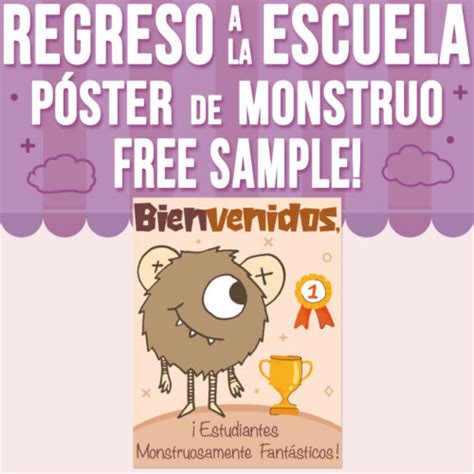 Regreso A La Escuela Póster De Monstruo Free Sample Made By Teachers