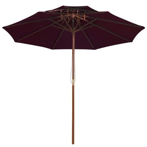 Fan Parasol Double Voiles D Ombrage Avec M T En Bois Rouge