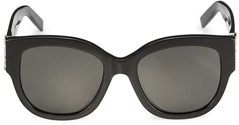 Saint Laurent Leather Sl M95 F 55mm Round Sunglasses In Black Lyst