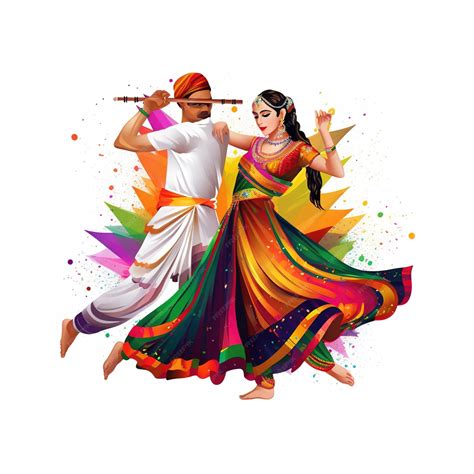 Dandiya Night Celebration On Navratri Premium Ai Generated Image