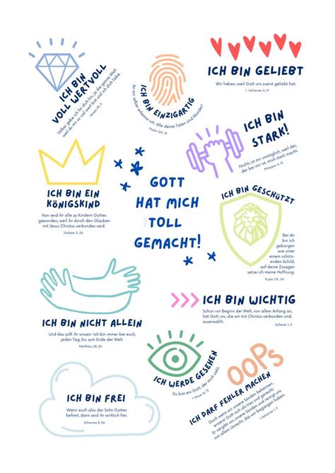 Affirmation Poster Kirche F R Kinder Kinder Bibel Aktivit Ten